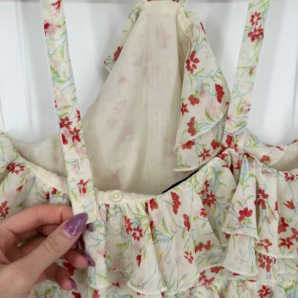 NWT Urban Outfitters Sacramento Tiered Ruffle Halter Midi Dress Floral Boho - Picture 10 of 13